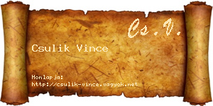 Csulik Vince névjegykártya