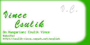 vince csulik business card